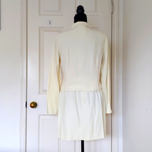 Rayon Blended Very Light Green Blazer and skirt set. - Picture 2 of 4